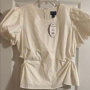 Elegant Cream Puff Sleeve Blouse